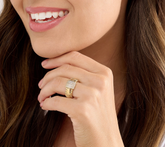 Diamonique Italia Tubogas Pave Ring, Yellow Sterling Silver, Size 10